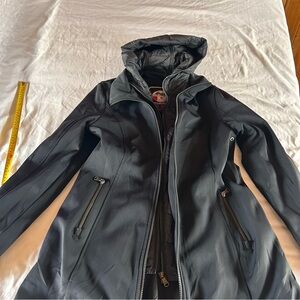 like new women Pajar Black Hooded parka Jacket with Zipper Detail M